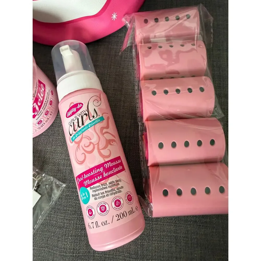 New Dippity-do Girls With Curls Hair Styling Roller Set Mousse Gelee Kit